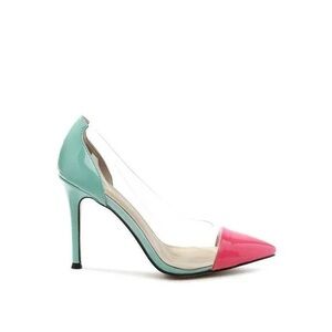 Chic Pink and Green Women's Heels